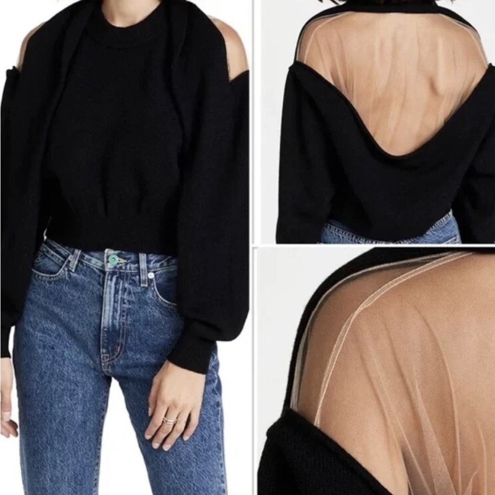 Alexander Wang Black Off-the-Shoulder Sweater